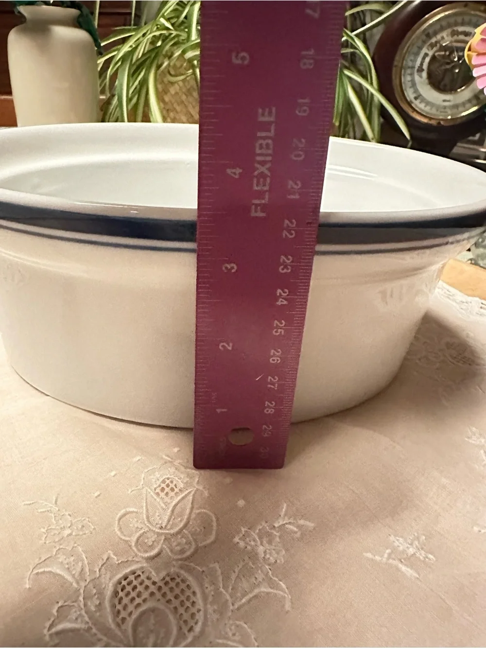Vintage 90s Pottery Barn Club Blue Oval Casserole Baking Dish